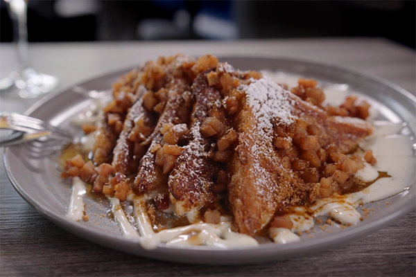 Apple Cobbler French Toast from Roc South's brunch menu. | 3009 Buford Hwy NE, Brookhaven, GA 30329