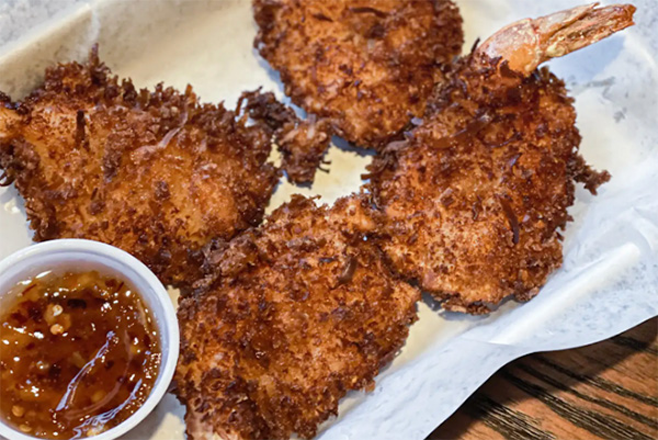 coconut shrimp from twisted oar at lake Lanier 