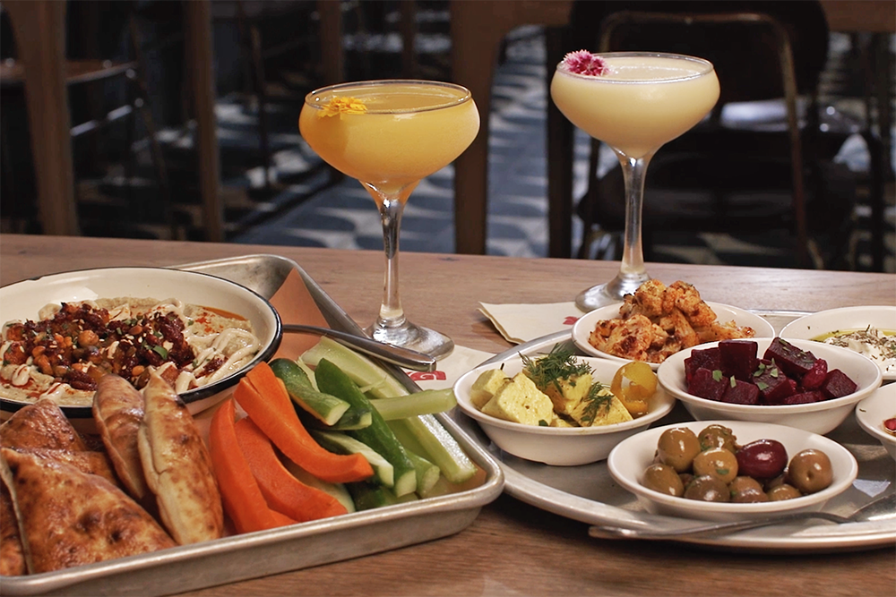 Full mezze spread from Rina in Old Fourth Ward.